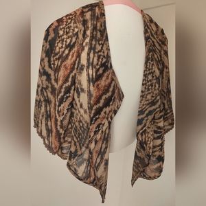 Sheer Shoulder Cover Cropped Cardigan